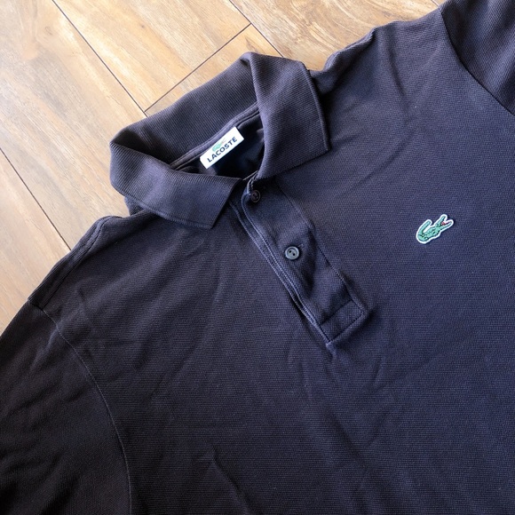 🐊Authentic LACOSTE Polo Brown Short Sleeves Shirt - Picture 10 of 16